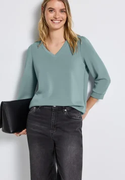 Silk-Look Shirt mit Raffung