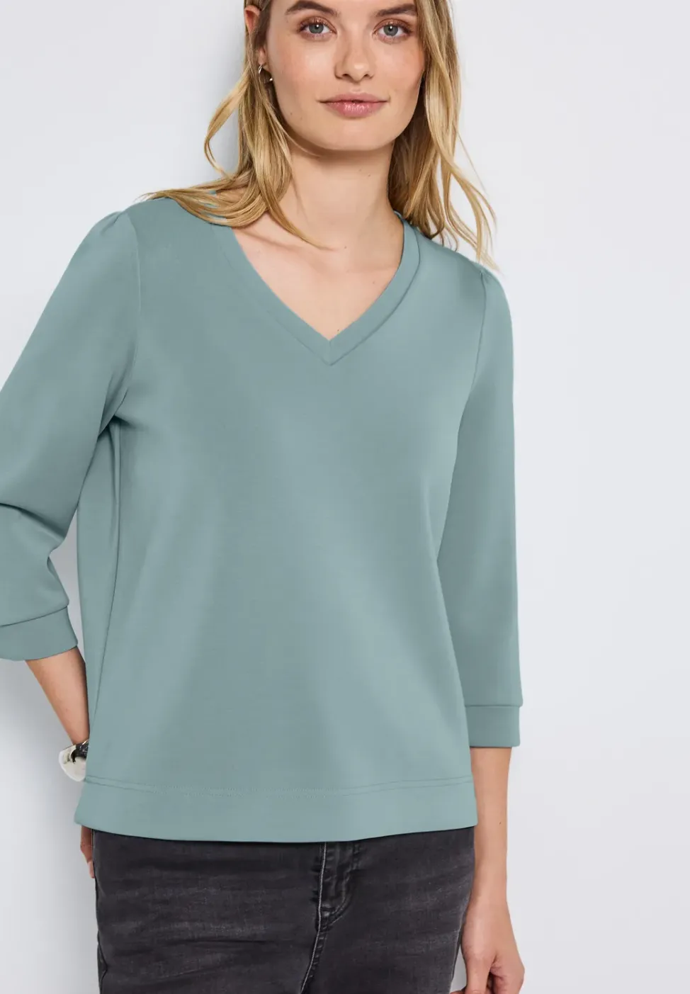 Silk-Look Shirt mit Raffung