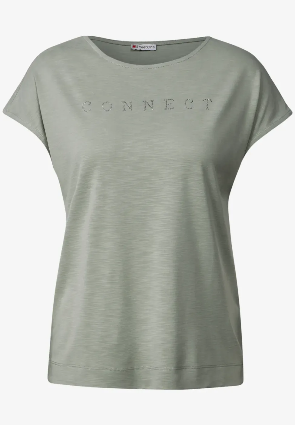Silk-Look Shirt mit Wording