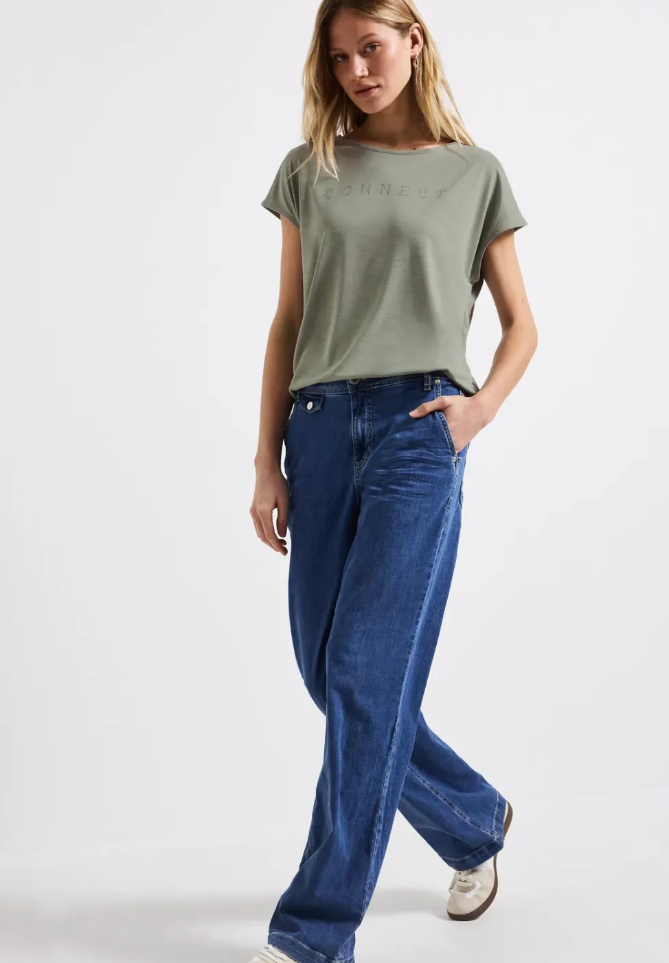 Silk-Look Shirt mit Wording