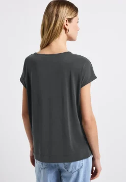 Silk-Look Shirt mit Wording