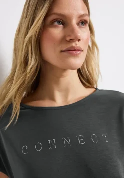 Silk-Look Shirt mit Wording