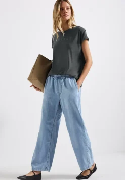 Silk-Look Shirt mit Wording