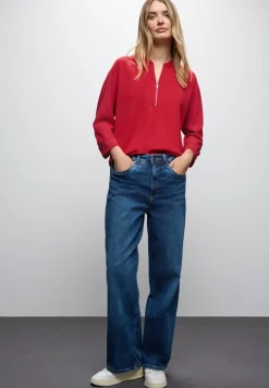 Silk-Look Shirt mit Zipper