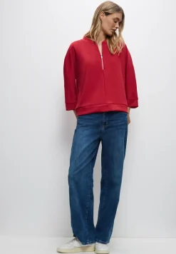 Silk-Look Shirt mit Zipper