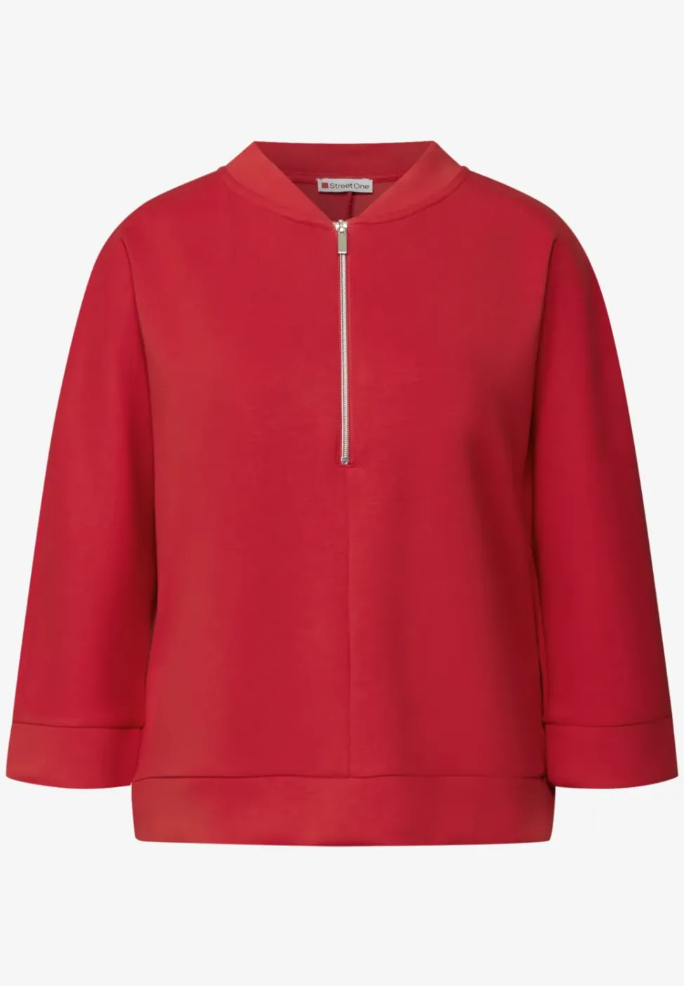 Silk-Look Shirt mit Zipper