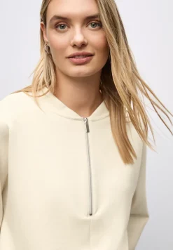 Silk-Look Shirt mit Zipper