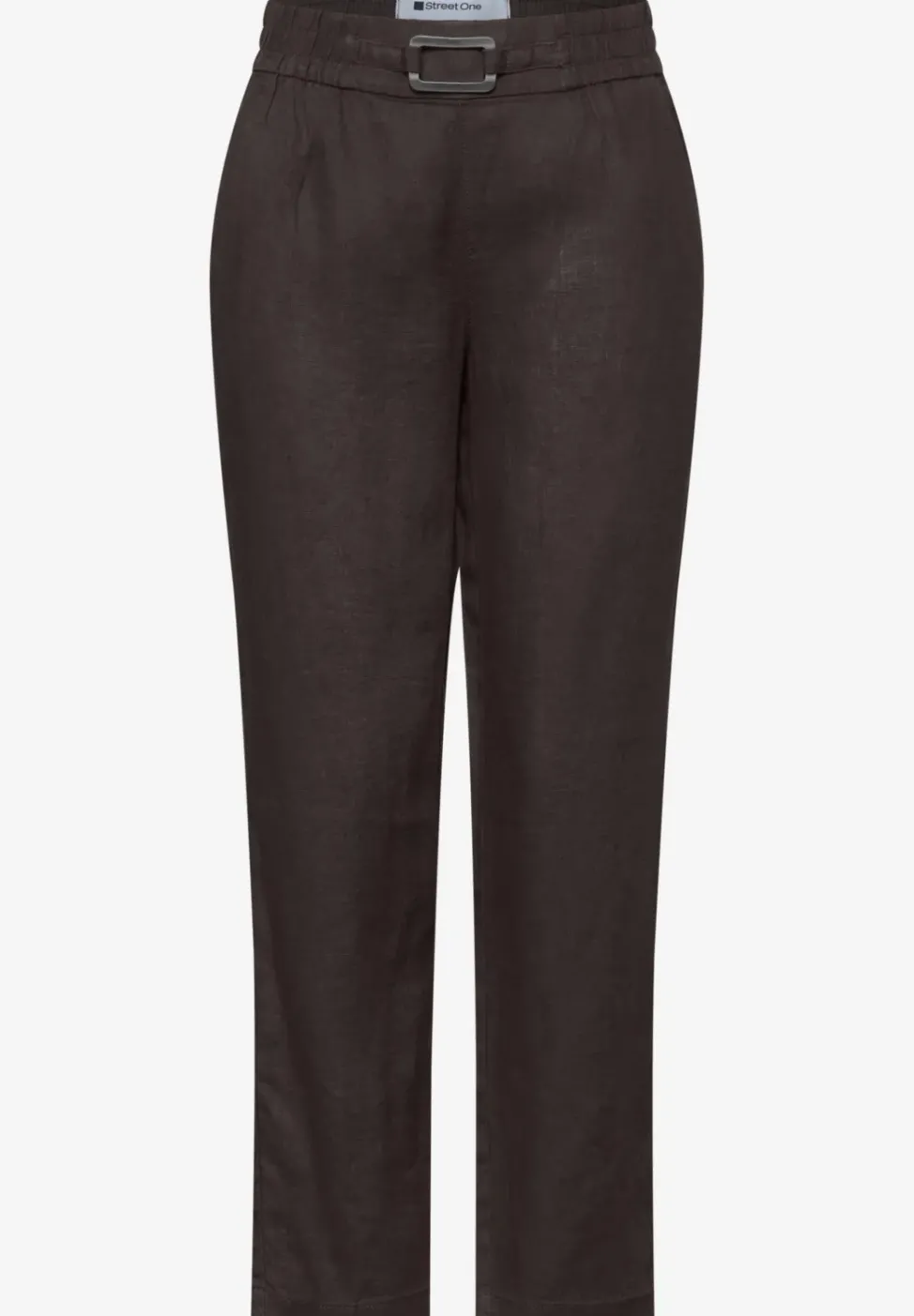 Slim Leg Hose aus Leinen mit Schnalle