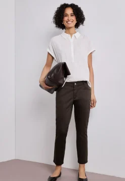 7/8 Slim Leg Hose im Satin-Look