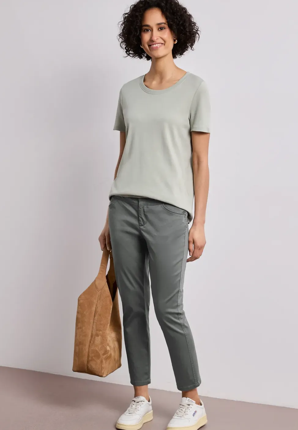 7/8 Slim Leg Hose im Satin-Look