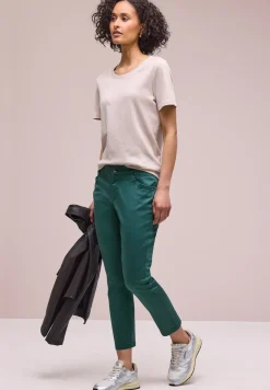 7/8 Slim Leg Hose im Satin-Look