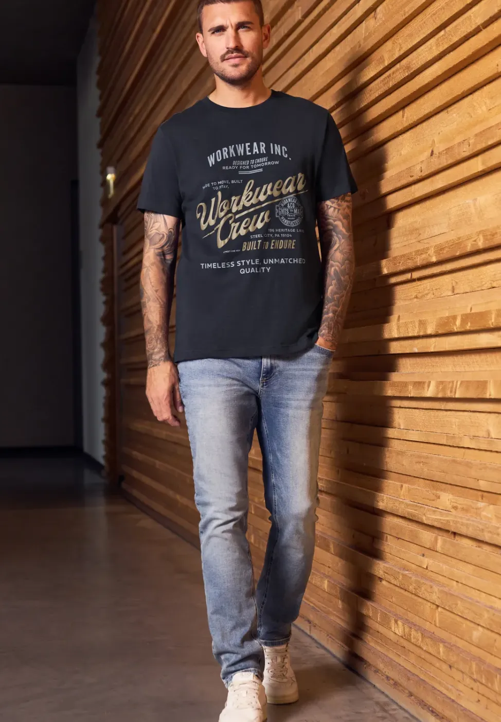 Slub T-Shirt mit Wording