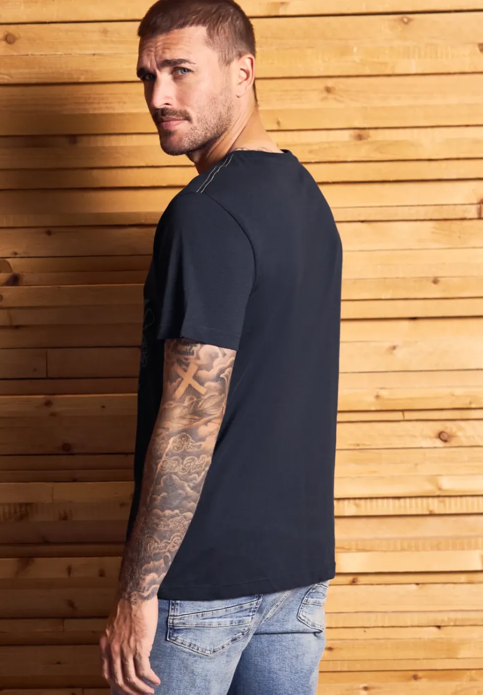 Slub T-Shirt mit Wording