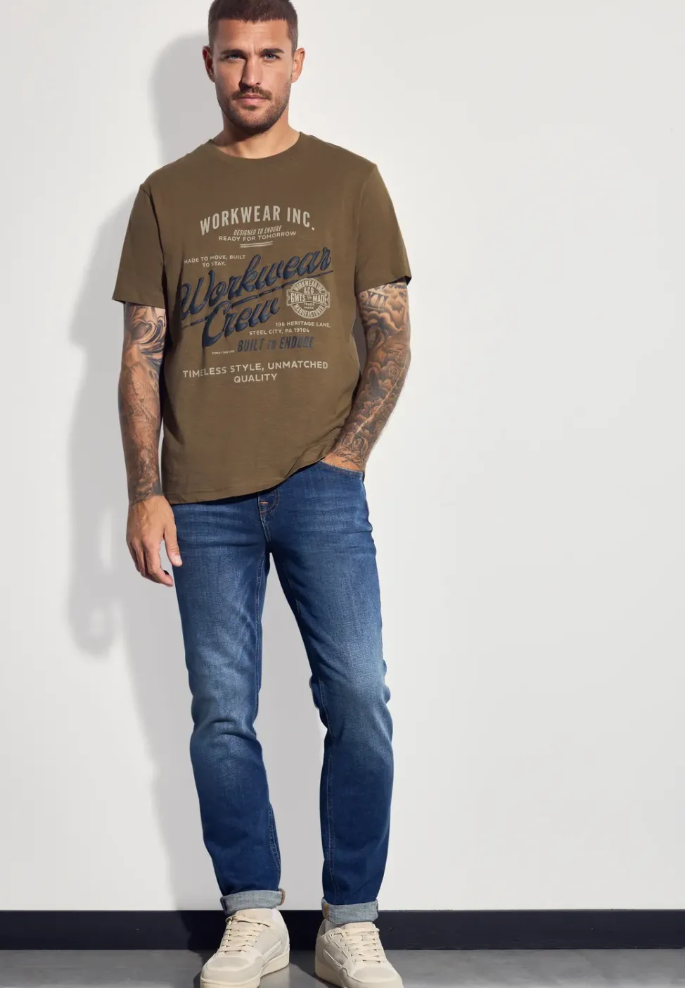 Slub T-Shirt mit Wording