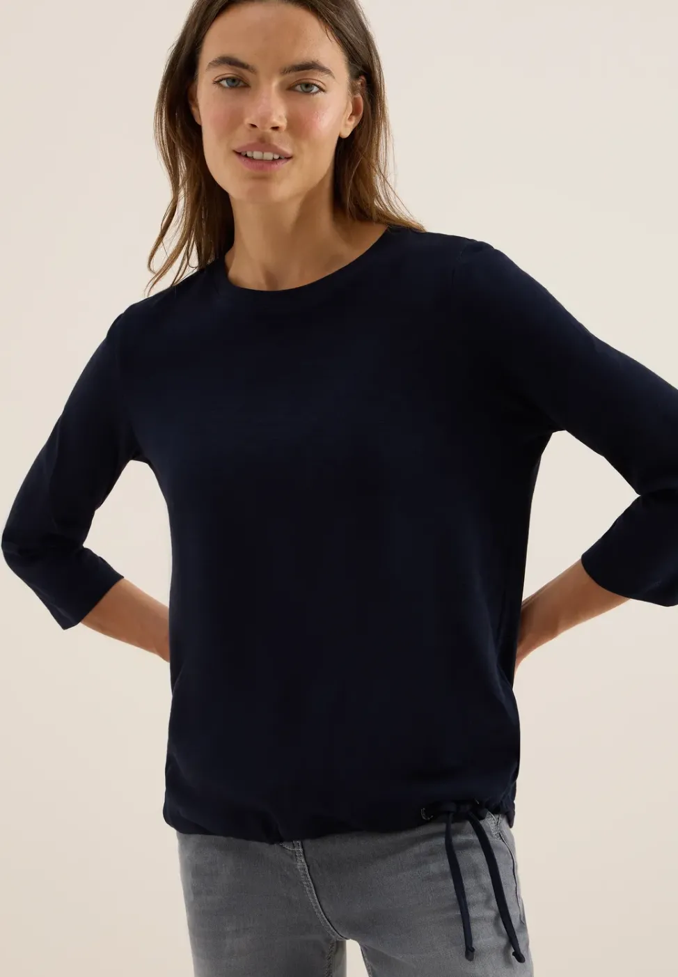 Slub Shirt mit Rundhals
