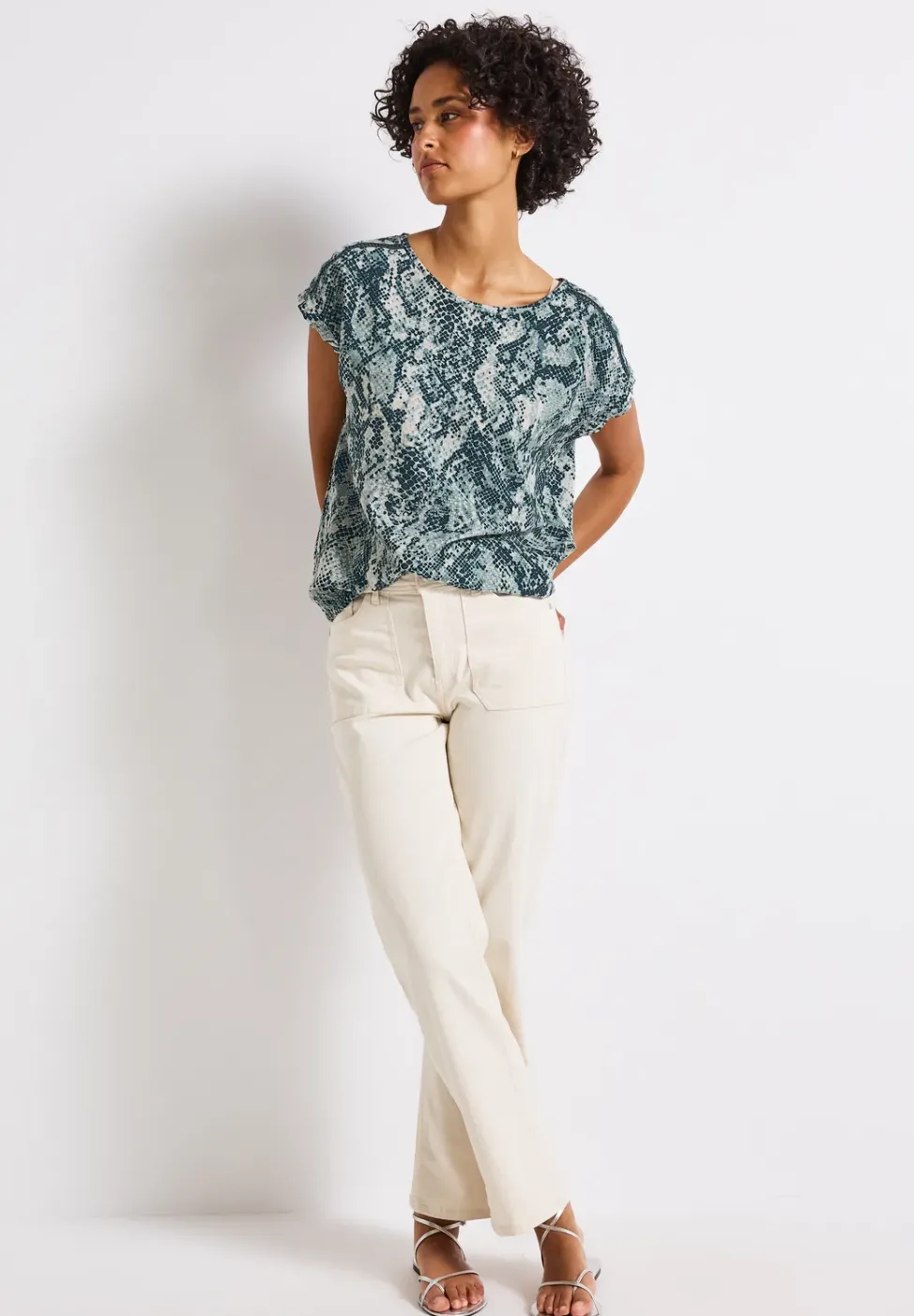 Snake Print Bluse mit Tape