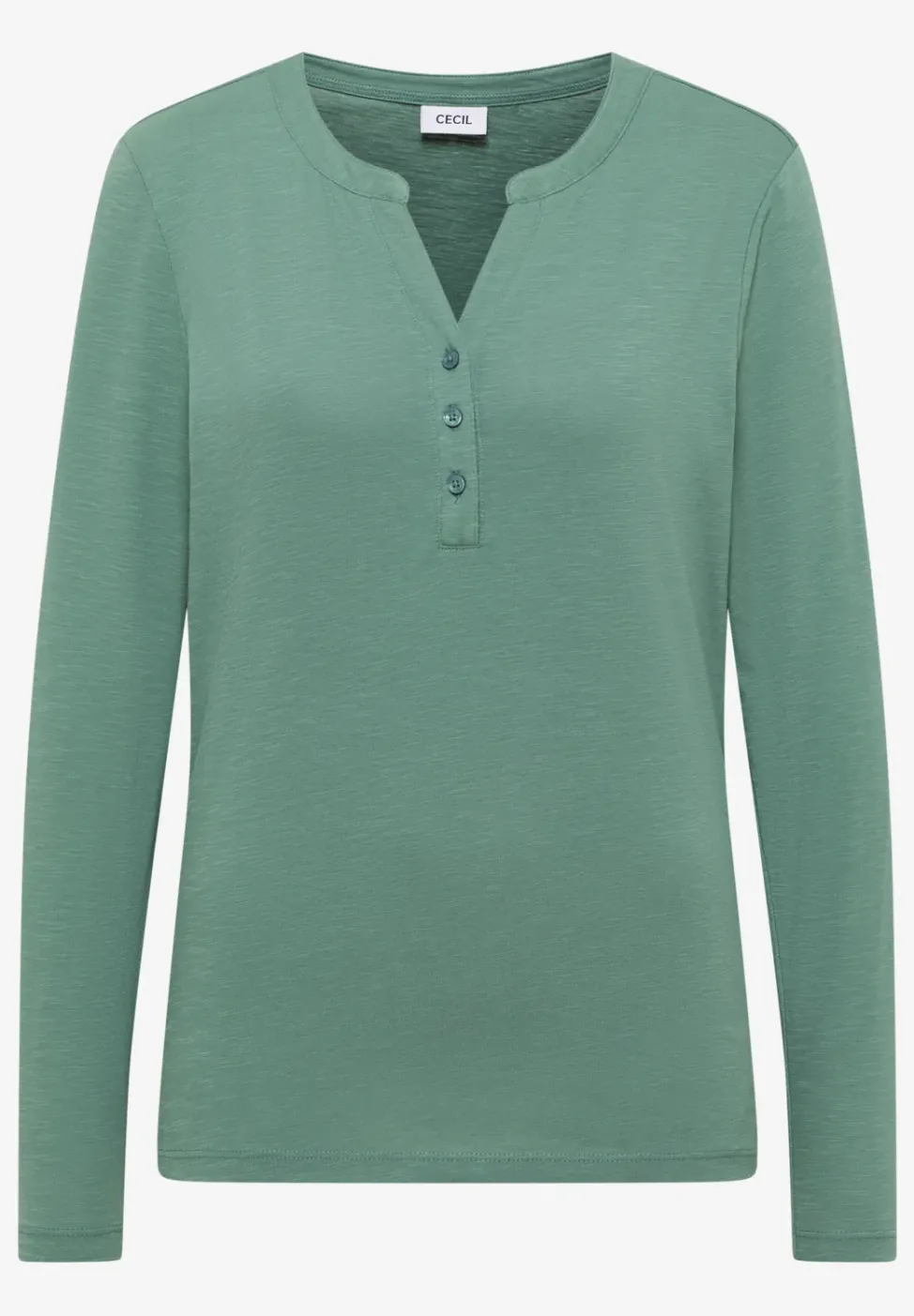 Split Neck Langarmshirt