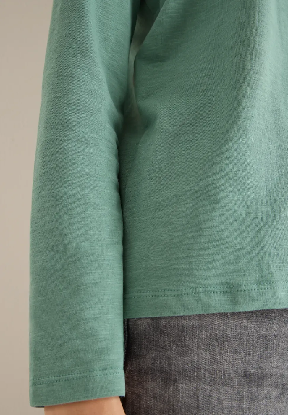 Split Neck Langarmshirt