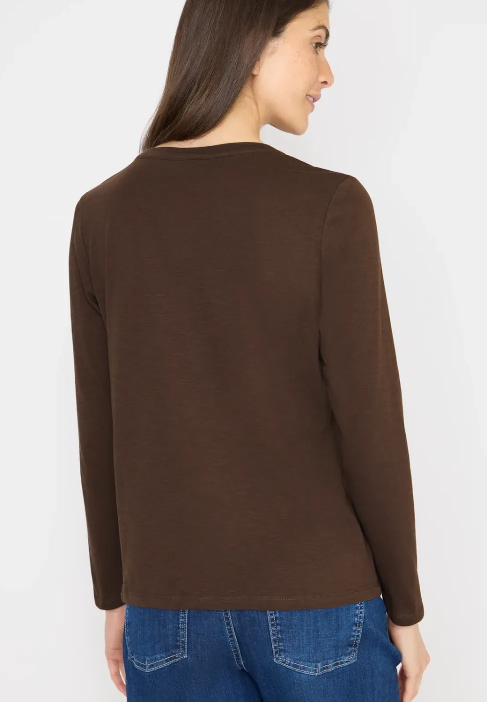 Split Neck Langarmshirt