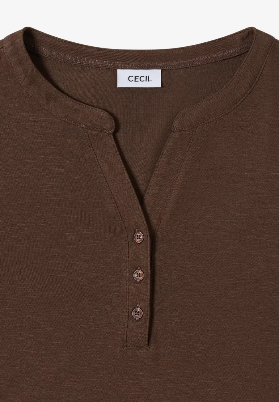 Split Neck Langarmshirt