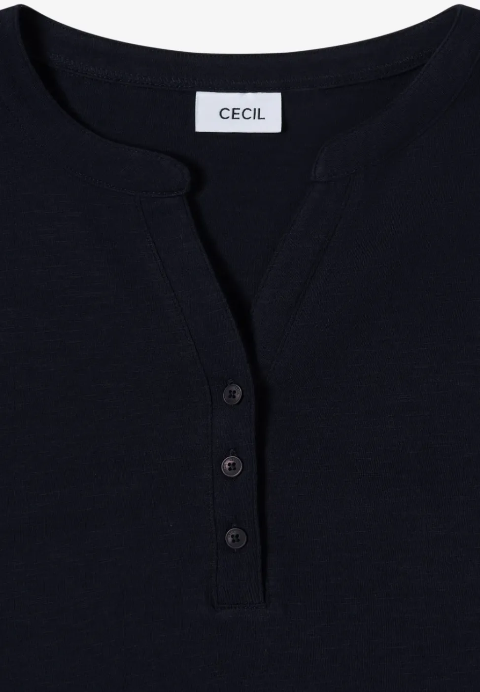 Split Neck Langarmshirt