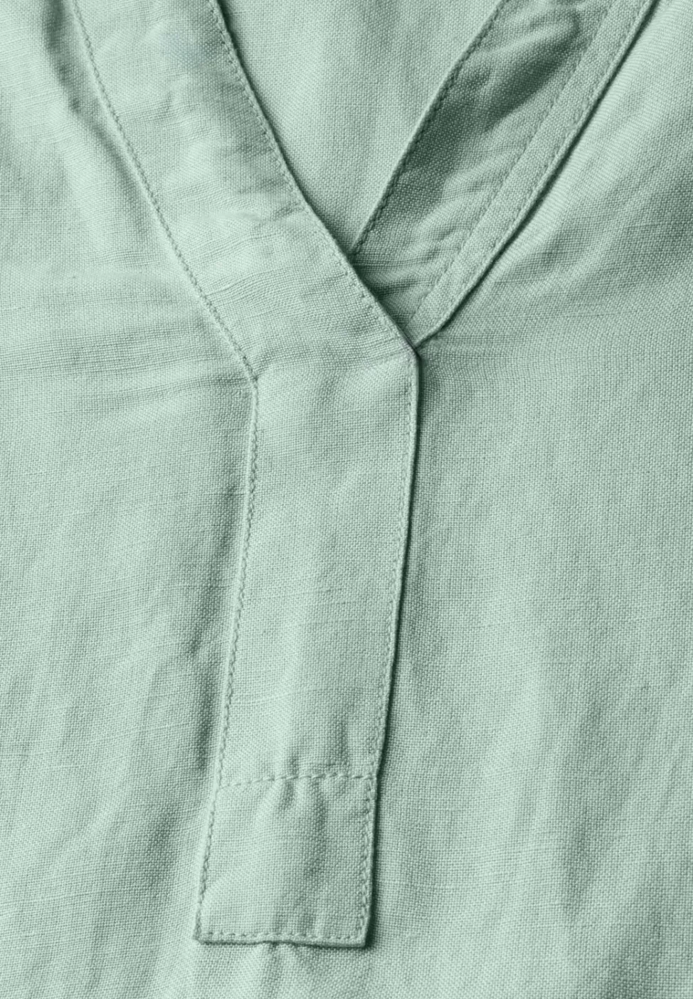 Split Neck Leinenmix Kleid