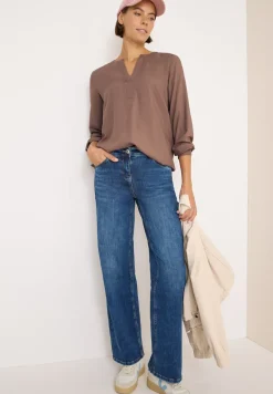 Split Neck Bluse