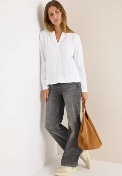 Split Neck Bluse