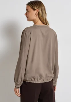 Split Neck Bluse mit Tape