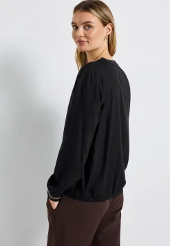 Split Neck Bluse mit Tape