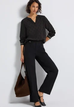 Split Neck Bluse mit Tape