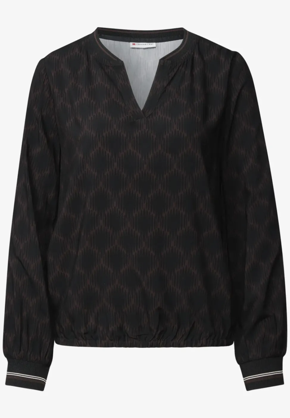Split Neck Bluse mit Tape