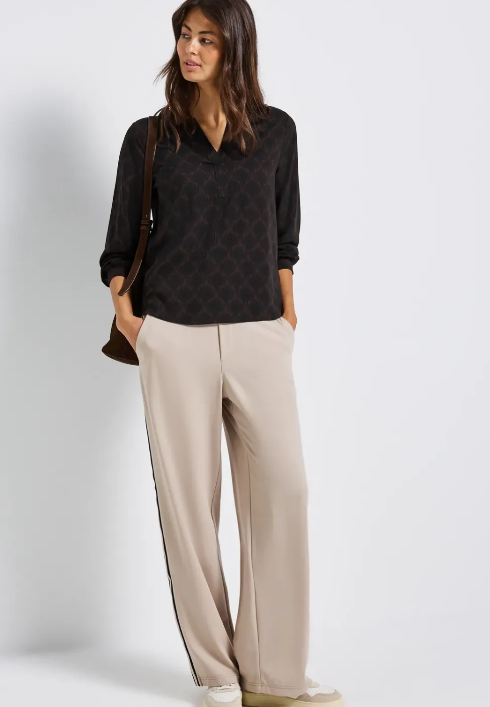 Split Neck Print-Tunika