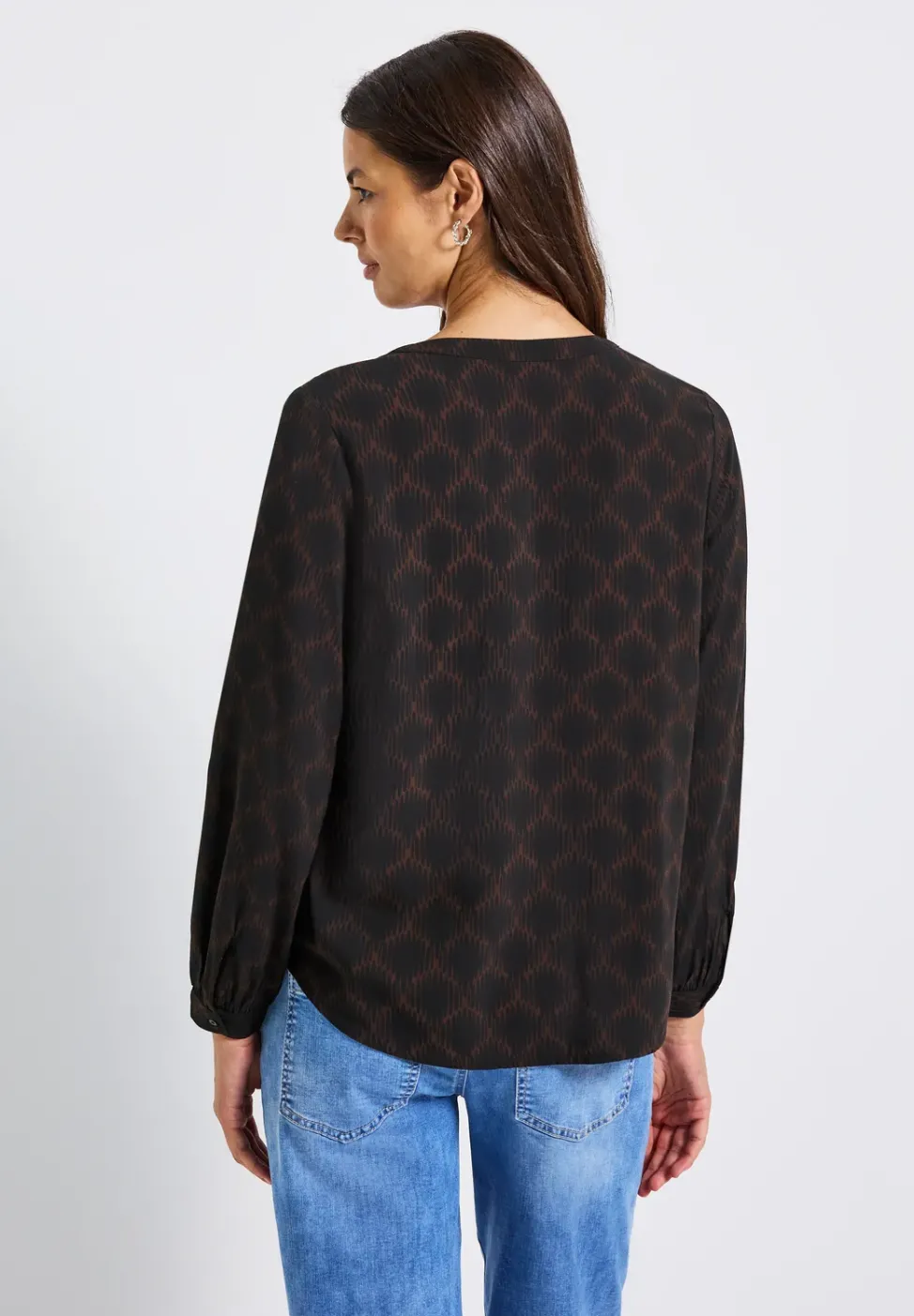 Split Neck Print-Tunika