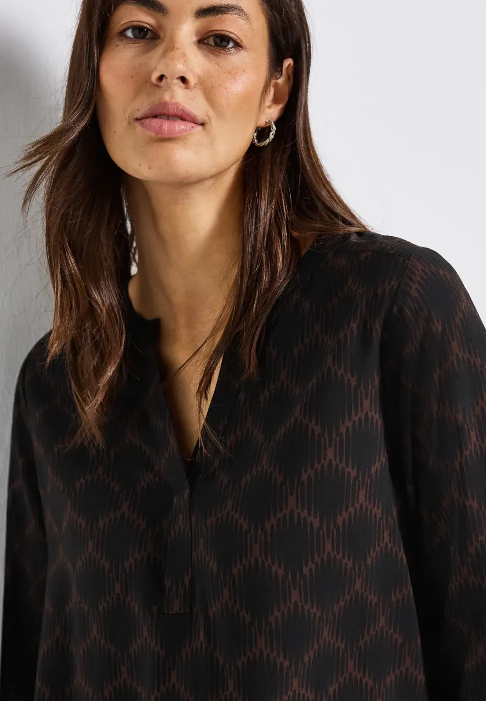 Split Neck Print-Tunika
