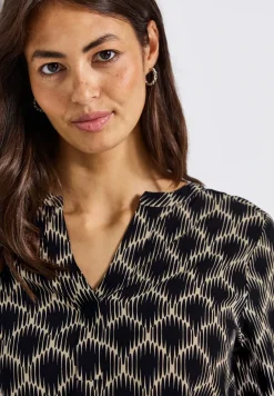 Split Neck Print-Tunika
