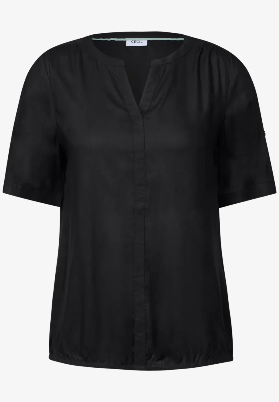 Split Neck Viskose-Bluse