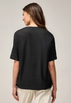 Split Neck Viskose-Bluse