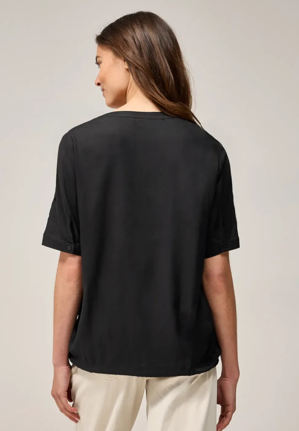 Split Neck Viskose-Bluse