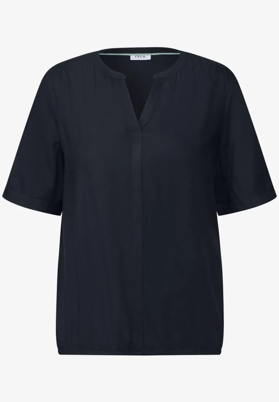 Split Neck Viskose-Bluse