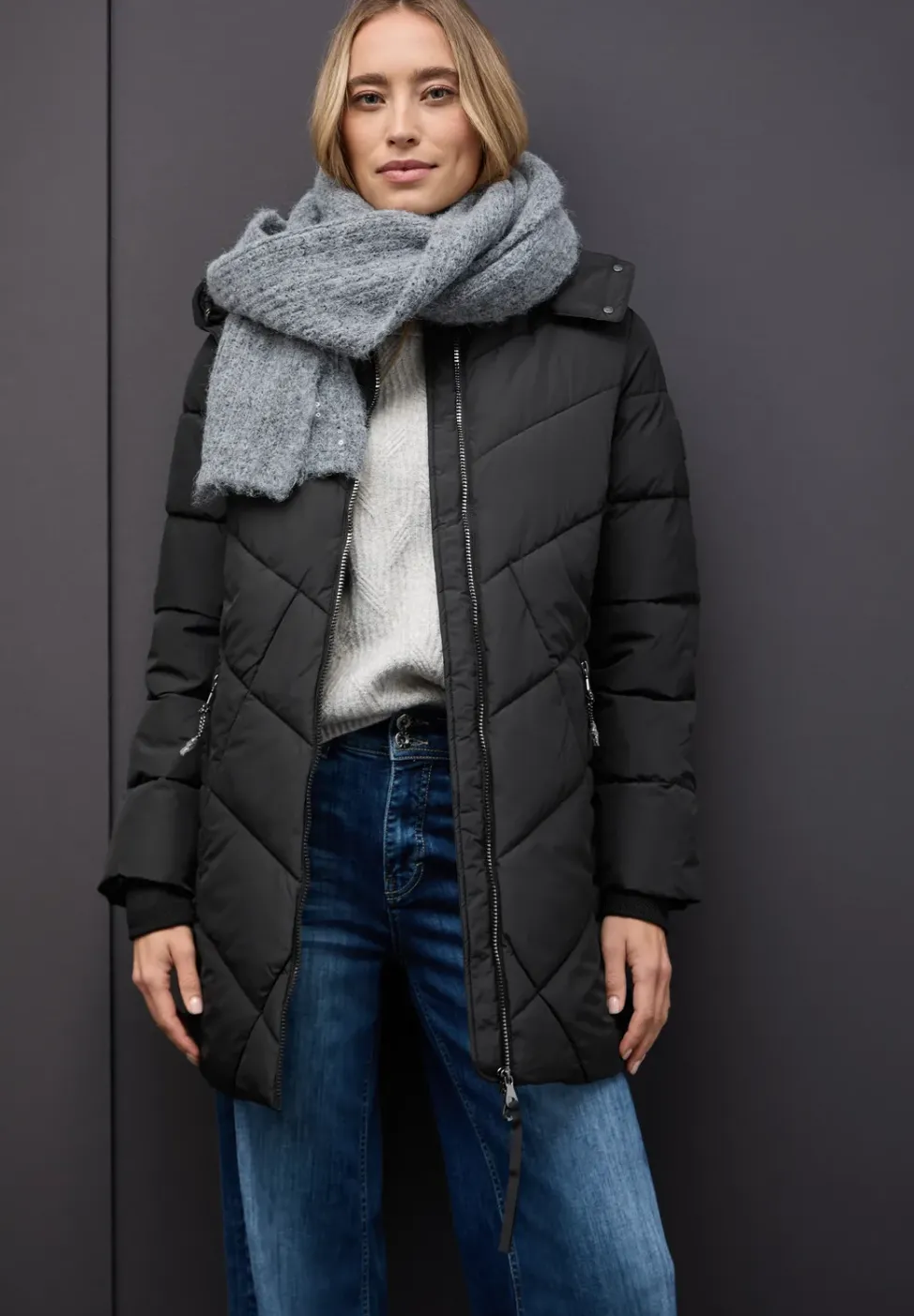 Steppjacke in Midi-Länge