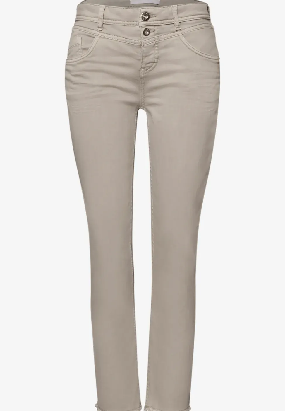 Straight Leg Jeans mit fransigem Saum