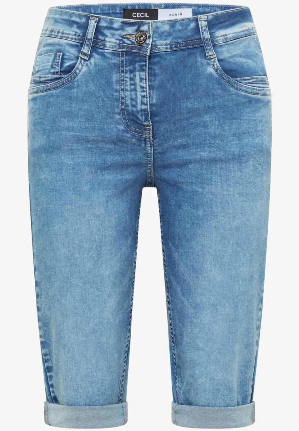 Straight Leg Jeansshorts im Slim Fit