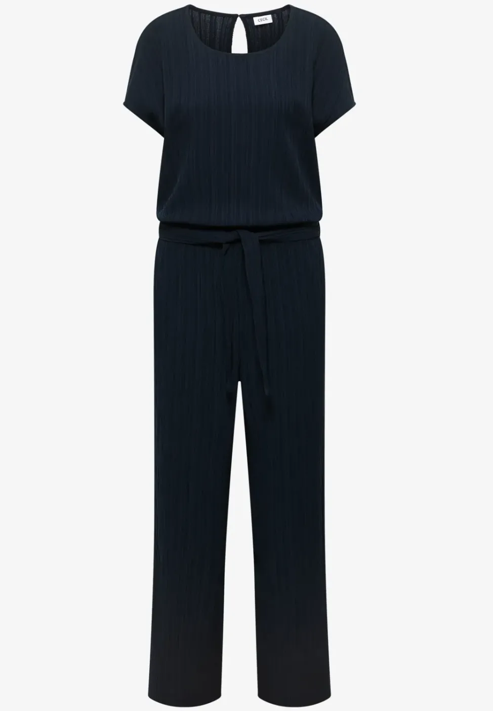 Straight Leg Jumpsuit mit Struktur