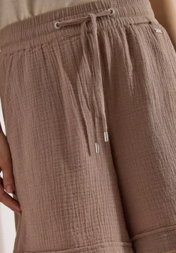 Straight Leg Shorts aus Musselinstoff