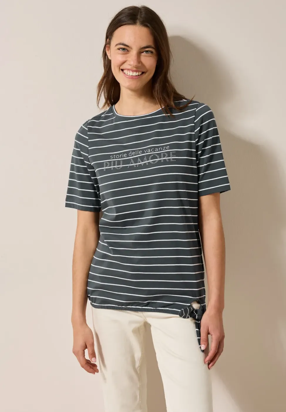 Streifenshirt mit Wording