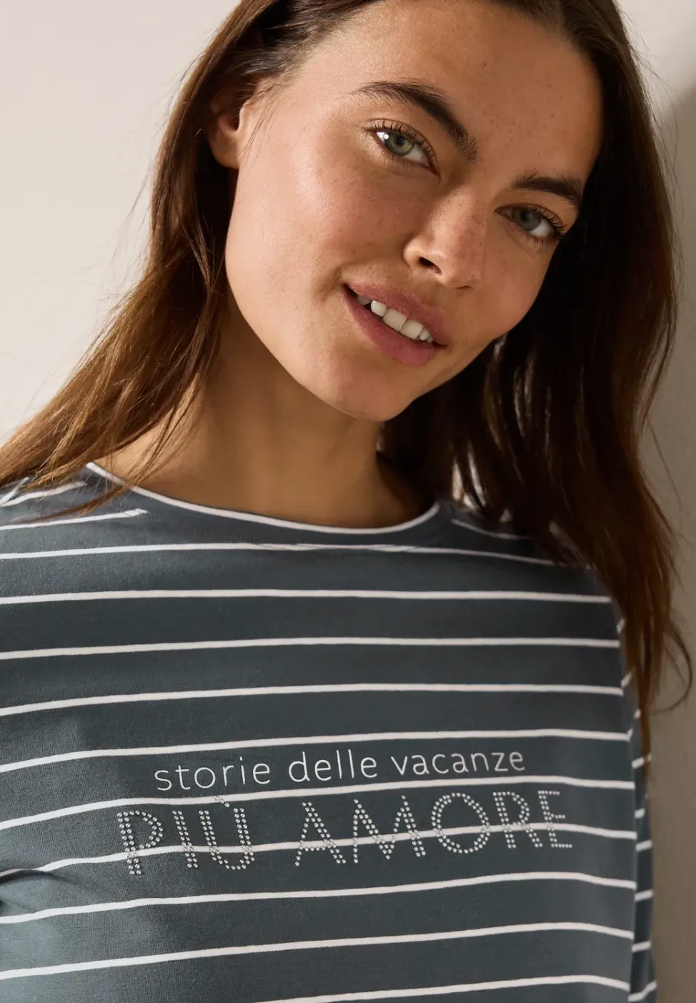 Streifenshirt mit Wording