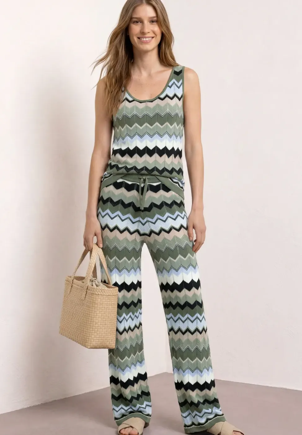 Strick-Top mit Zick-Zack-Muster