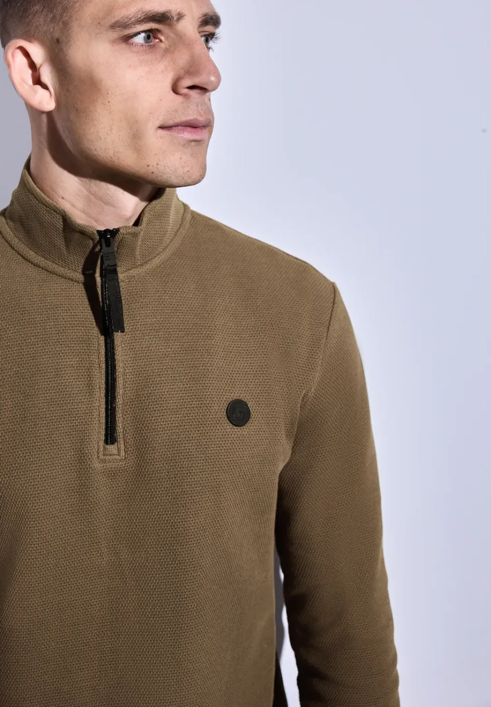 Strukturpullover mit Troyer