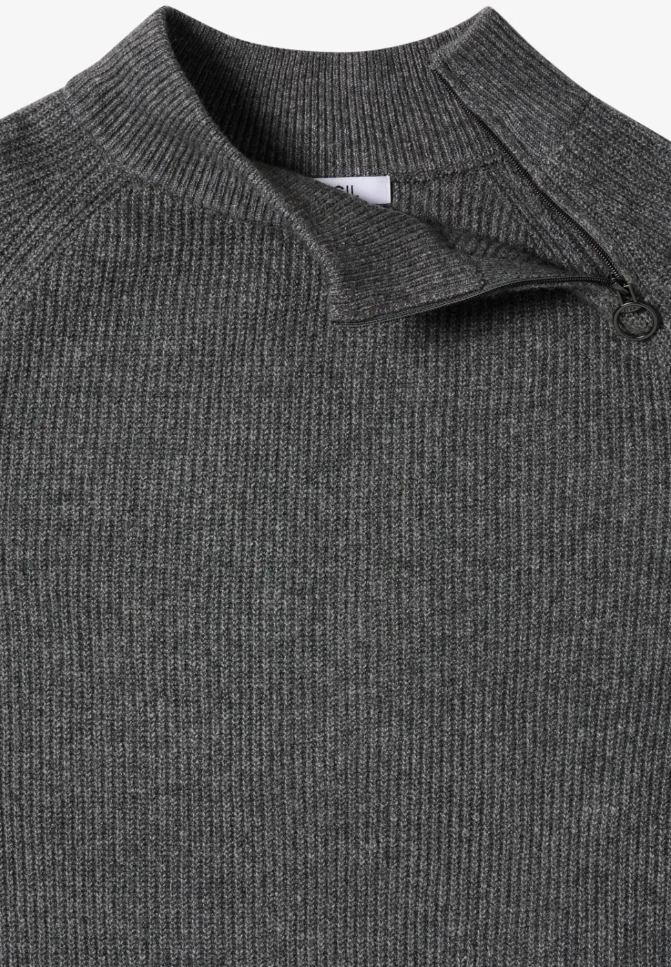 Strukturpullover mit Zipper